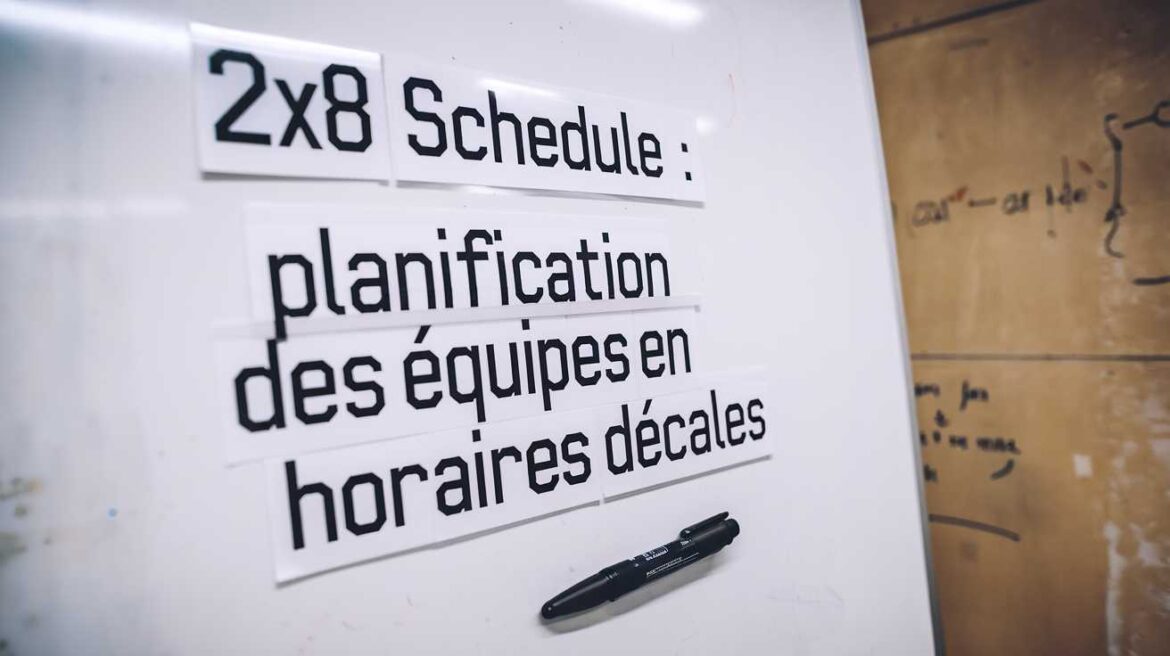 2&times;8 schedule : planification des &eacute;quipes en horaires d&eacute;cal&eacute;s