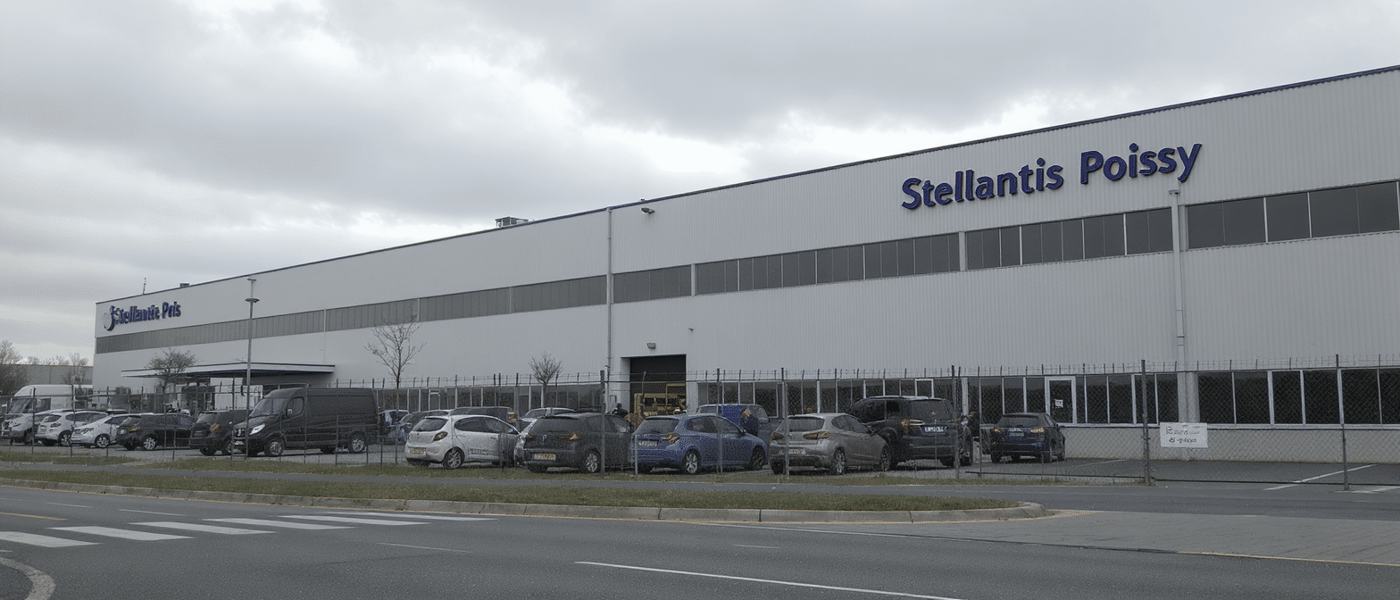 stellantis annonce la cessation de la production automobile à l'usine de poissy en raison d'une surcapacité industrielle, impactant l'emploi et l'industrie locale.