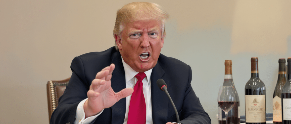 Donald Trump menace la France d’une taxe douanière de 100 % sur le vin si Paris ne renonce pas à sa fiscalité sur les services numériques