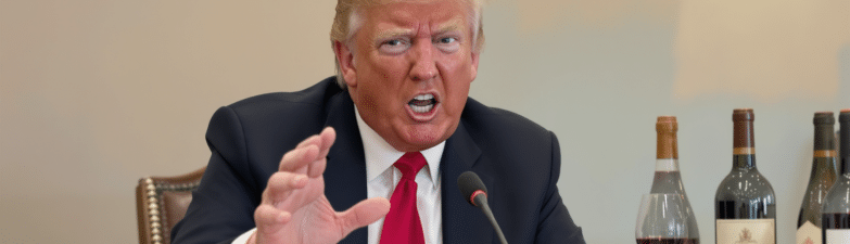 donald trump menace la france d'une taxe douani&egrave;re de 100 % sur le vin fran&ccedil;ais si paris maintient sa fiscalit&eacute; sur les services num&eacute;riques, suscitant des tensions commerciales entre les deux pays.